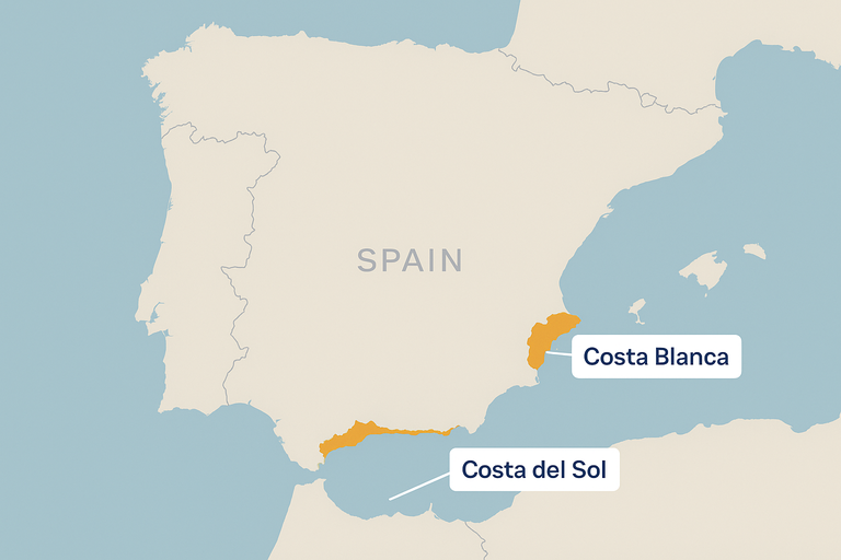 Coast of Spain map