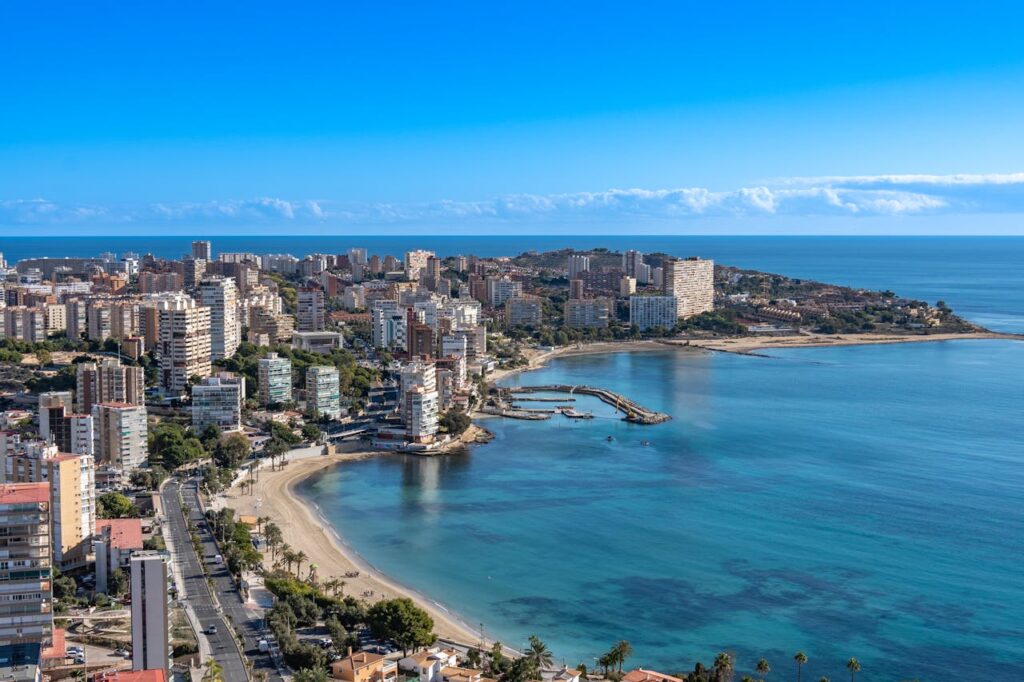 View of alicante city and beach